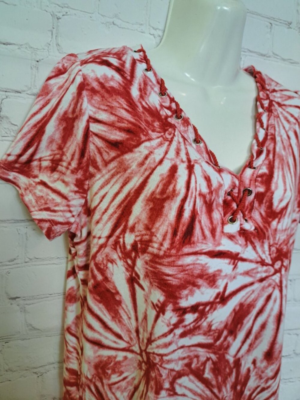 Rafaella 100% Cotton Tie-Dye Print Top Size Medium - Picture 5 of 9